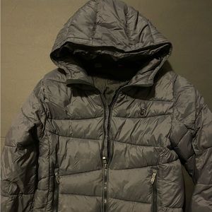 Spyder Winter Down Puffer Coat Dark Gary sz Youth Medium 10/12